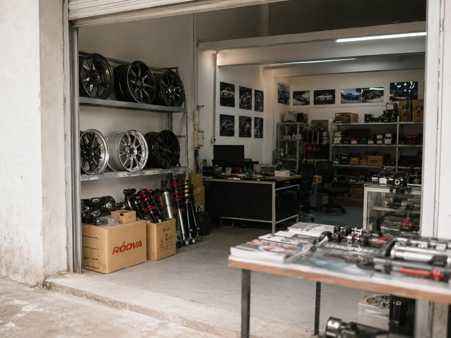 ROOVA's first small wheel and suspension shop