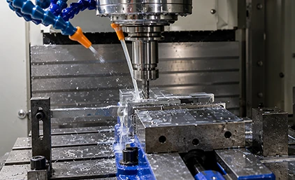 Precision CNC machining with coolant