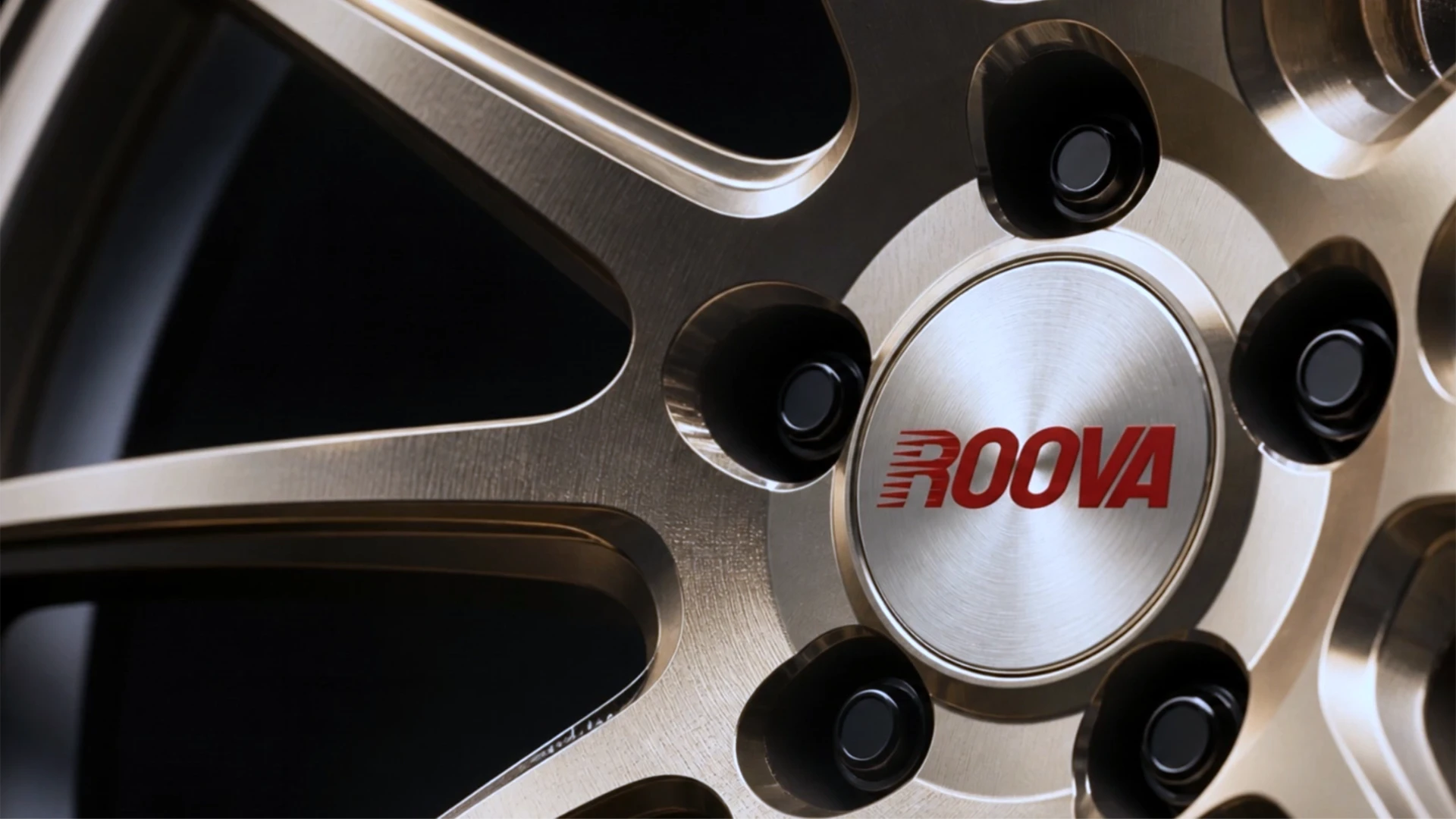 Close view of a precision-machined ROOVA alloy wheel