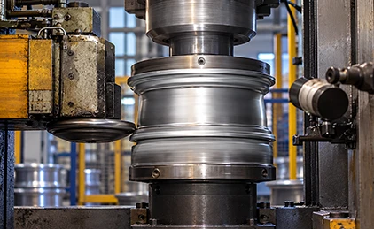 Wheel forming equipment in production