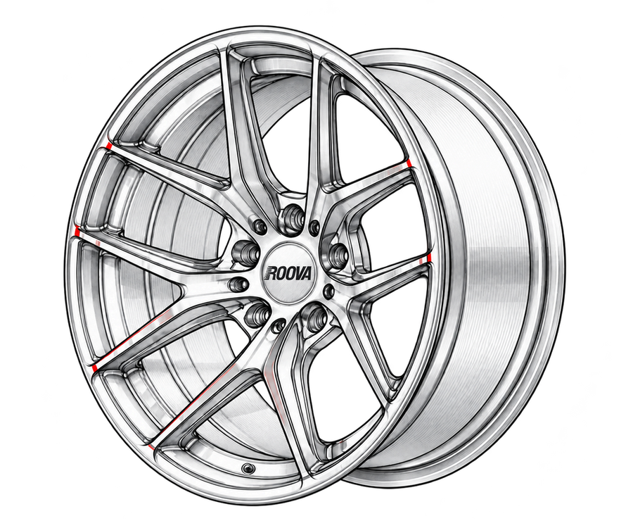 Performance car fitted with ROOVA forged wheels